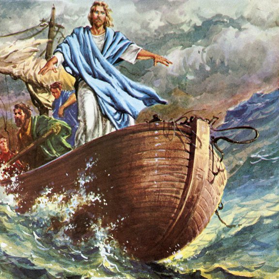 Catholic print picture - Jesus Calms the Storm T - 8" x 10" ready to be framed