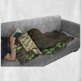 thumbnail image 6 of St. Patrick's Day Soft Flannel Fleece Blanket, Greetings with Wooden Blocks and Paper Shamrocks on Rustic Planks Image, Cozy Plush for Indoor and Outdoor Use, 70" x 90", Umber Beige, by Ambesonne, 6 of 6