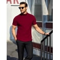 thumbnail image 2 of COOFANDY Mens Mock Turtleneck Sweater Short Sleeve Ribbed Knit Turtleneck Slim Fit Casual Sweater Soft, 2 of 5