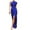 Blue, variant on Summer Wedding Guest Dresses for Women 2023 Solid One Shoulder Sleeveless Party Cocktail Long Dress Blue M