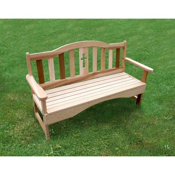 Creekvine Designs Cedar Holy Cross Garden Bench-Size:2'
