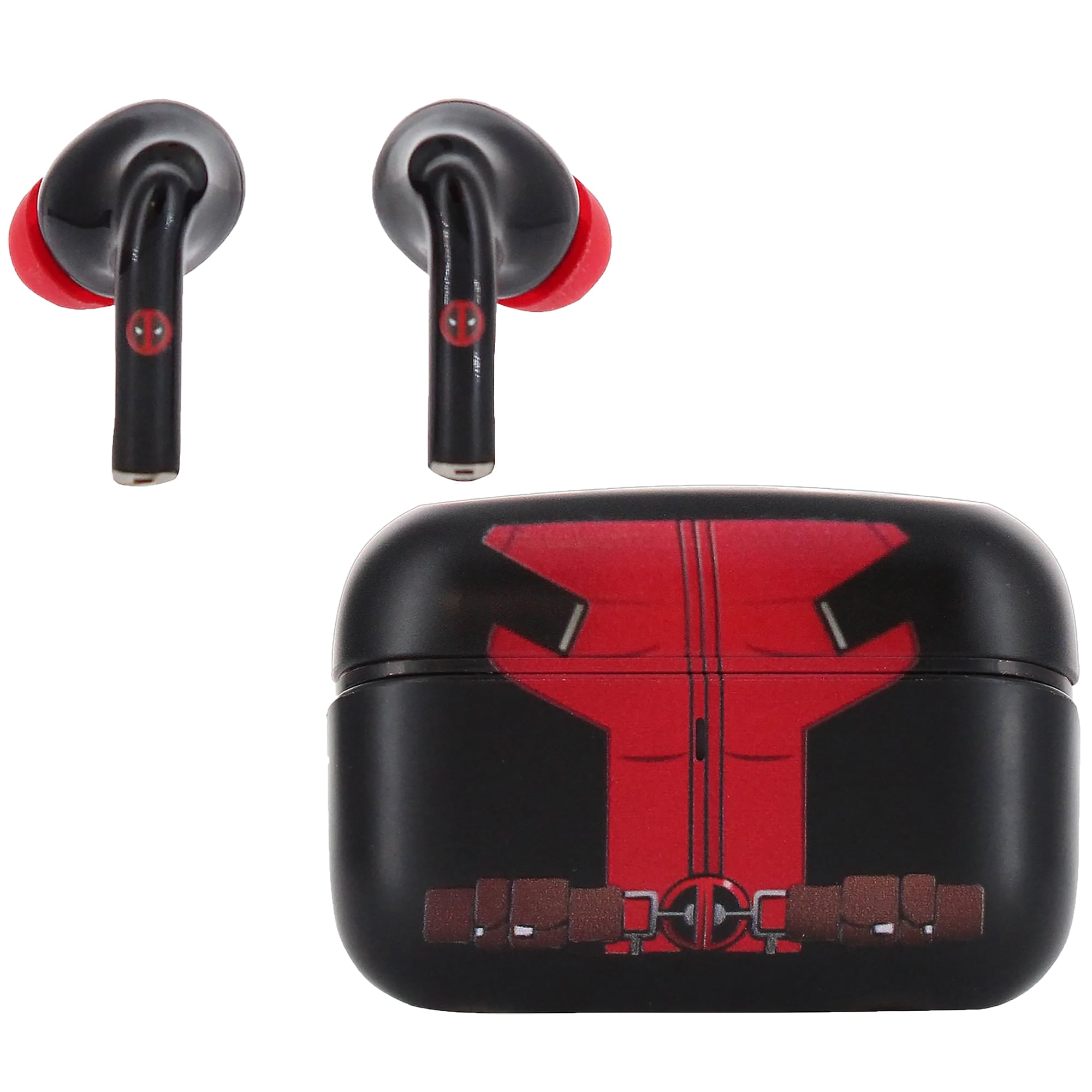 Exquisite Gaming: Buds Pro & Holdems Bundle - Deadpool - Wireless Bluetooth Earbuds & Case, Character Device Holder/Figure, Licensed Marvel Set