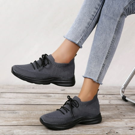 

Lilgiuy Women Lace Up Sneakers Color Solid Color Shoes Plus Size Sports Casual Shoes Winter Dresses for 2022