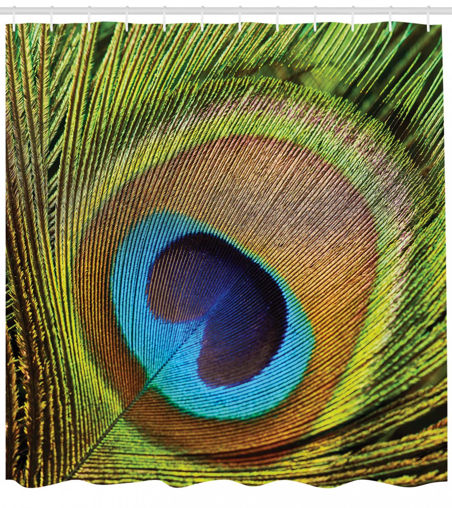 72x72/'/' Peacock Feathers In Macro Blue Green Bathroom Waterproof Shower Curtain