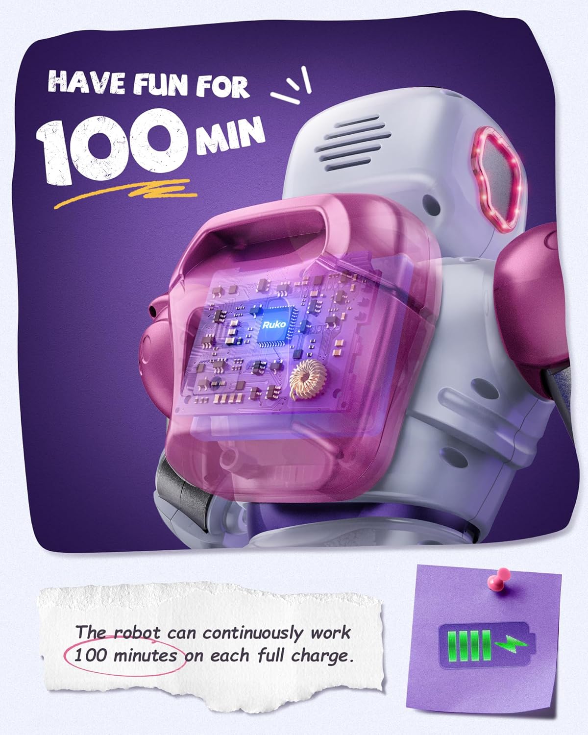 Ruko 1088 Smart Robots for Kids, Large Programmable Interactive RC Robot with Voice Control, APP Control, Present for 4-9 Years Old Kids Boys and Girls, Pink