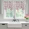 thumbnail image 4 of Cartoon Car Tie Up Curtains for Windows, Adjustable Balloon Window Shades, Funny Red Black Fire Truck Print Vintage Kitchen Window Treatments Farmhouse Short Curtains with Rod Pocket 42"x45", 4 of 8