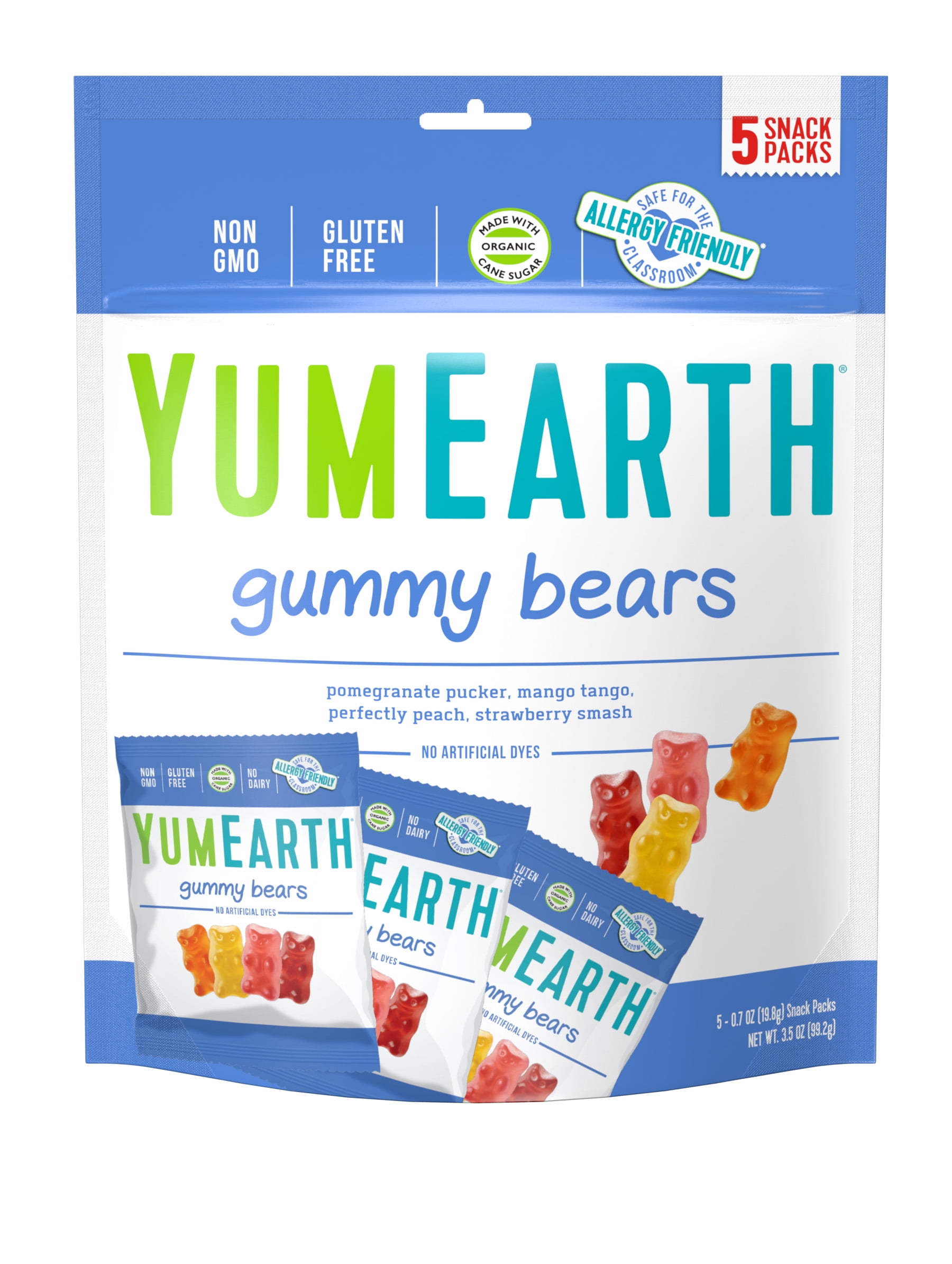 YumEarth Organic Candy Gluten Free, Vegan & Organic Gummy Bears, 5 Ct