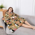 thumbnail image 5 of Oversized Wearable Blanket Hoodie,Boston Terrier and Flower Sherpa Blanket Hoodie with Super Pockets,Super Warm Fuzzy Pullover for Women & Men, 5 of 6