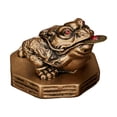 thumbnail image 1 of Estatua de rana de la riqueza, escultura tradicional china de resina Feng Shui, regalo de negocios marrón, 1 of 9