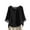 Black, variant on Women's 3/4 Sleeve Button Front Blouse Relaxed Fit Casual Tops for Work Office and Weekend Outings Comfortable Style S Size Dark Blue