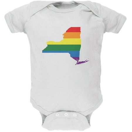

New York LGBT Gay Pride Rainbow White Soft Baby One Piece - 0-3 months