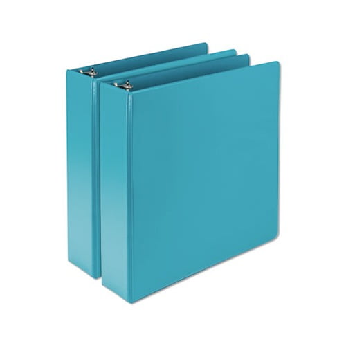 Earths Choice Biobased Durable Fashion View Binder 3 Rings, 2" Capacity, 11 x 8.5, Turquoise, 2/Pack