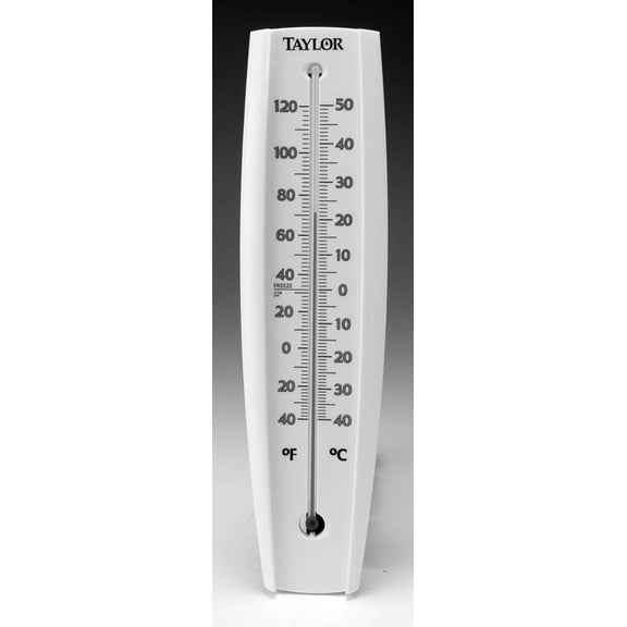 Taylor Outdoor Jumbo Tube Wall Thermometer, White 14.5"