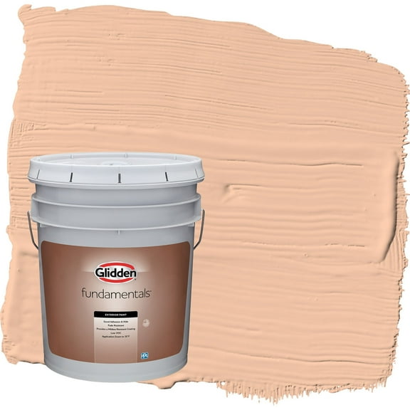 Glidden Fundamentals Siesta / Orange Flat Exterior Paint, 5 Gallon