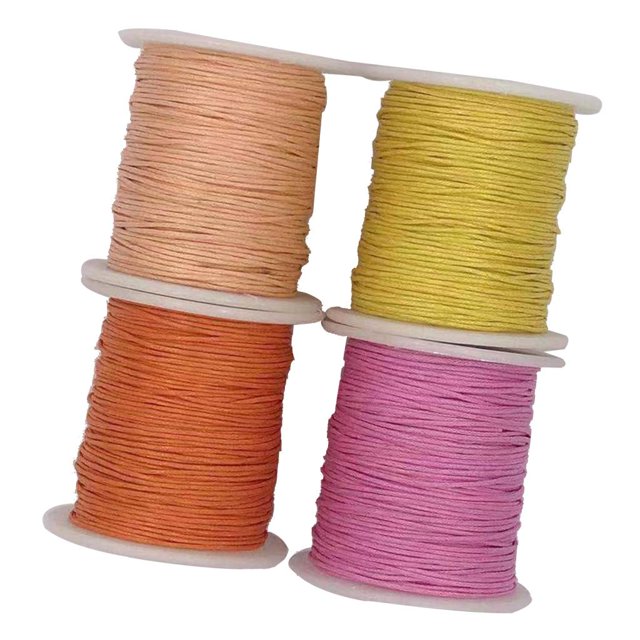 4 de cordón artesanal de macramé de joyería de encerado de 1 mm, 87 yardas cada ,