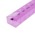 thumbnail image 2 of Unique Bargains 1 Pc 7 Grids Single Row Pill Case Waterproof for Travel Clear Purple, 2 of 6