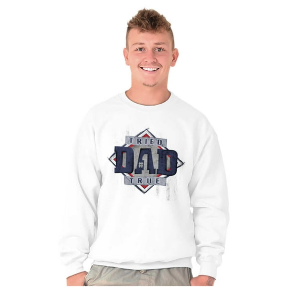 Father's Day Tried and True Dad Cool Men's Crewneck Sweatshirt Brisco Brands S