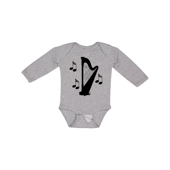 Inktastic Harp Silhouette Music Gift Boys or Girls Long Sleeve Baby Bodysuit