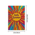 thumbnail image 4 of AMHNF Hello Summer Sunburst Linen Garden Flag for Spring Summer Home Outdoor Garden Yard Door Decor 12x18 inch, 4 of 5