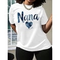 thumbnail image 1 of Chic T-Shirt Imprimé Nana pour Femmes - Col Rond Décontracté, Manches Courtes, Polyester Respirant, Lavable en Machine Fête des Pères, Fête des Mères, Nouvel An, Festival de Printemps, Saint-Valentin, I, 1 of 8