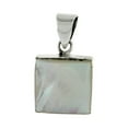 thumbnail image 1 of Sterling Silver Square Mother of Pearl Inlay Pendant, 9/16" (15 mm) tall, 1 of 1