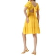 thumbnail image 3 of INSPIRE CHIC Smocked Dress for Women's Summer Casual  Bow Tie Back Ruffle A-Line Dresses L Yellow, 3 of 6