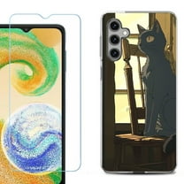 For Samsung Galaxy A16 5G Phone Case Cover, Shockproof Case with Tempered Glass Screen Protector, by OneToughShield - Curious Cat