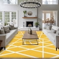 thumbnail image 3 of Yellow Geometric Area Rugs 5'x8', Washable Small Throw Rugs for Classroom Bedroom, Abstract Stripes Modern Minimalist Indoor Outdoor Rug Non-Slip Low Pile Carpet Runner Reversible Floor Mats, 3 of 8