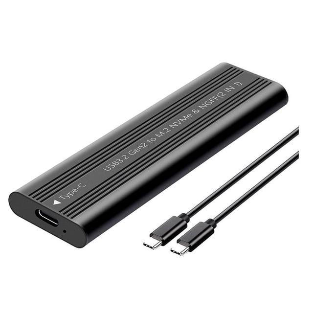 Adaptador de Carcasa de Estado Sólido Externo USB 3.2 Tipo C de 20 Gbps Sin Herramientas para Carcasa de SSD M.2 SATA NVME para 2280/2260/2242