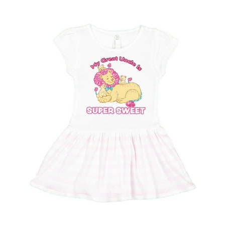 

Inktastic My Great Uncle Is Super Sweet Cotton Candy Lions Gift Toddler Girl Dress