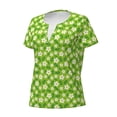 thumbnail image 2 of Naloa Daisies Flowers Print T-Shirts Short Sleeve V Neck Tees for Women Fashion Tops Trendy Lightweight Soft Casual Summer Outfits Clothes, 2 of 5