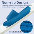 thumbnail image 4 of Somdot Slides for Women and Men Pillow Slippers Unisex Bathroom Slipper Soft Thick Sole Non-Slip, Blue, 4 of 7