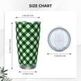 thumbnail image 4 of Fotbe Green Argyle Plaid Pattern 20 oz Tumbler Stainless Steel Vacuum Insulated Coffee Ice Cup Double Wall Travel Flask Leak-proof Coffee Cup-Without Straw, 4 of 8