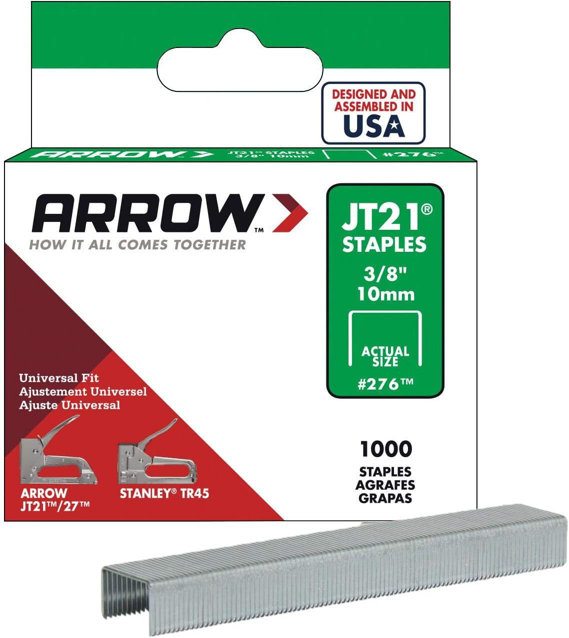 1,000-Staples New Arrow Fastener 214 Genuine JT21 1/4-Inch Staples