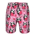 thumbnail image 4 of Kdxio Panda Heart Valentine Pattern Mens Casual Shorts - Drawstring Summer Beach Sports Shorts for Men, 4 of 9