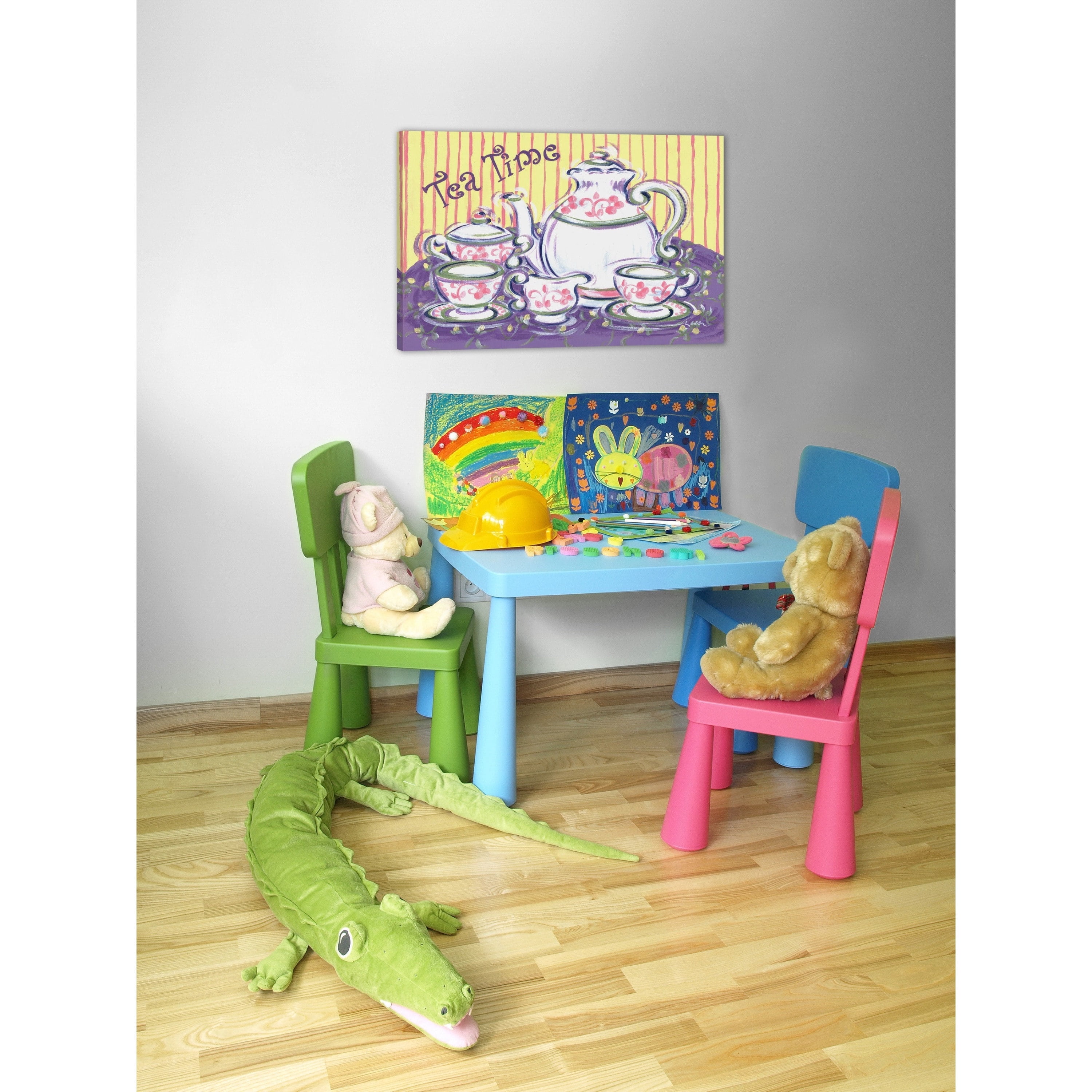 Marmont Hill "Tea Time" by Reesa Qualia Painting Print on Wrapped Canvas
