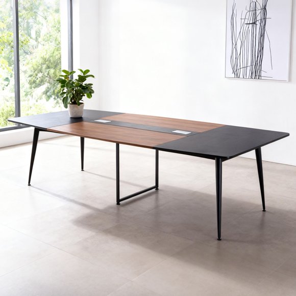 YKITRD 8 ft Boat-Shaped Conference Table for Office Meetings, Seats 10