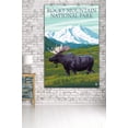 thumbnail image 3 of Rocky Mountain National Park, Colorado, Moose and Snowy Mountain (36x54 Giclee Gallery Art Print, Vivid Textured Wall Decor), 3 of 3