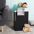 thumbnail image 2 of Costway Corner Bamboo Hamper Laundry Basket Washing Cloth Bin Storage Bag Lid Black, 2 of 10