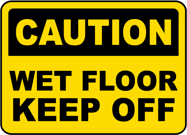 Warning Construction Security Caution Wet Floor Sign Vinyl Sticker 