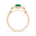 thumbnail image 2 of ANGARA Natural Vintage Inspired Round Emerald Ring with Ornate Halo in 14K Rose Gold for Women (Size-6mm) | May Birthstone, Birthday, Anniversary, Jewelry Gift for Women | Natural Emerald Ring, 2 of 8