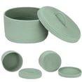 thumbnail image 3 of Sea Team Round Cotton Rope Storage Basket with Lid, Lidded Woven Storage Bin, Nursery Storage Container, Diaper Caddy, Baby Shower Basket, Box, Organizer, 11.8 x 11.8 x 6.7 Inches, Green, 3 of 6