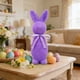 thumbnail image 1 of Decoraciones de Pascua, Adornos de Pascua, Regalos de Pascua Figura de conejo de pie con lazo flocado con temática de Pascua Adornos de espuma, 1 of 7