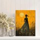 thumbnail image 2 of Qisvanset 12x16 Inch Moon Meadow Lady Canvas Wall Art, Romantic Floral Nature Serene Whimsical Home Decor, 2 of 8