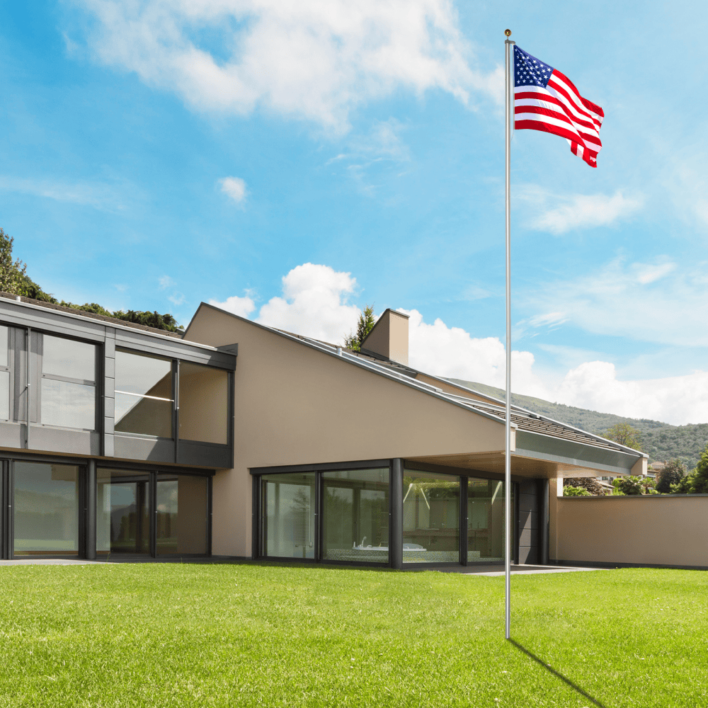 Tcbosik 30FT Flag Pole Kit for Outdoor, Sectional Aluminum Extra Flagpole with 5x3ft American Flag, Heavy Duty Flag Pole Kit for Yard