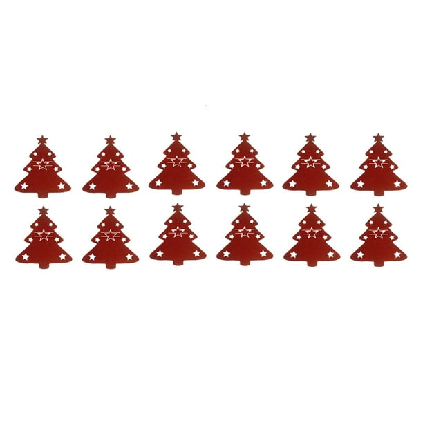 Bearachild 12 unidades/juego de vajilla de árbol de Navidad, soporte de almacenamiento, bolsa, cubiertos, fiesta, tenedor, cuchara, bolsillo, festival, Kits de decoración para fiestas Bearachild HA069004-00