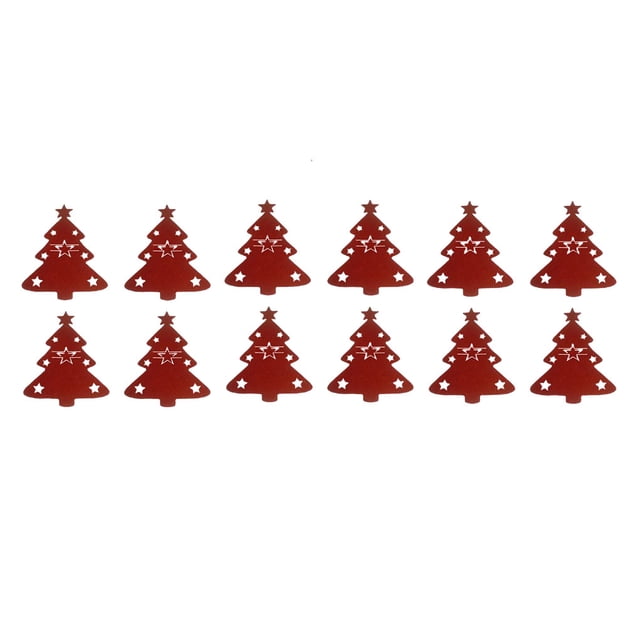 Bearachild 12 unidades/juego de vajilla de árbol de Navidad, bolsa de almacenamiento de cubiertos, cubiertos, recuerdo de fiesta, tenedor, cuchara, Kits de decoración para fiestas Bearachild HA069004-00