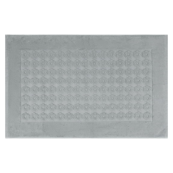 Unique Bargains Bath Rugs Towel Cotton Absorbent Hotel Shower Floor Mat Grey 20" x 32"