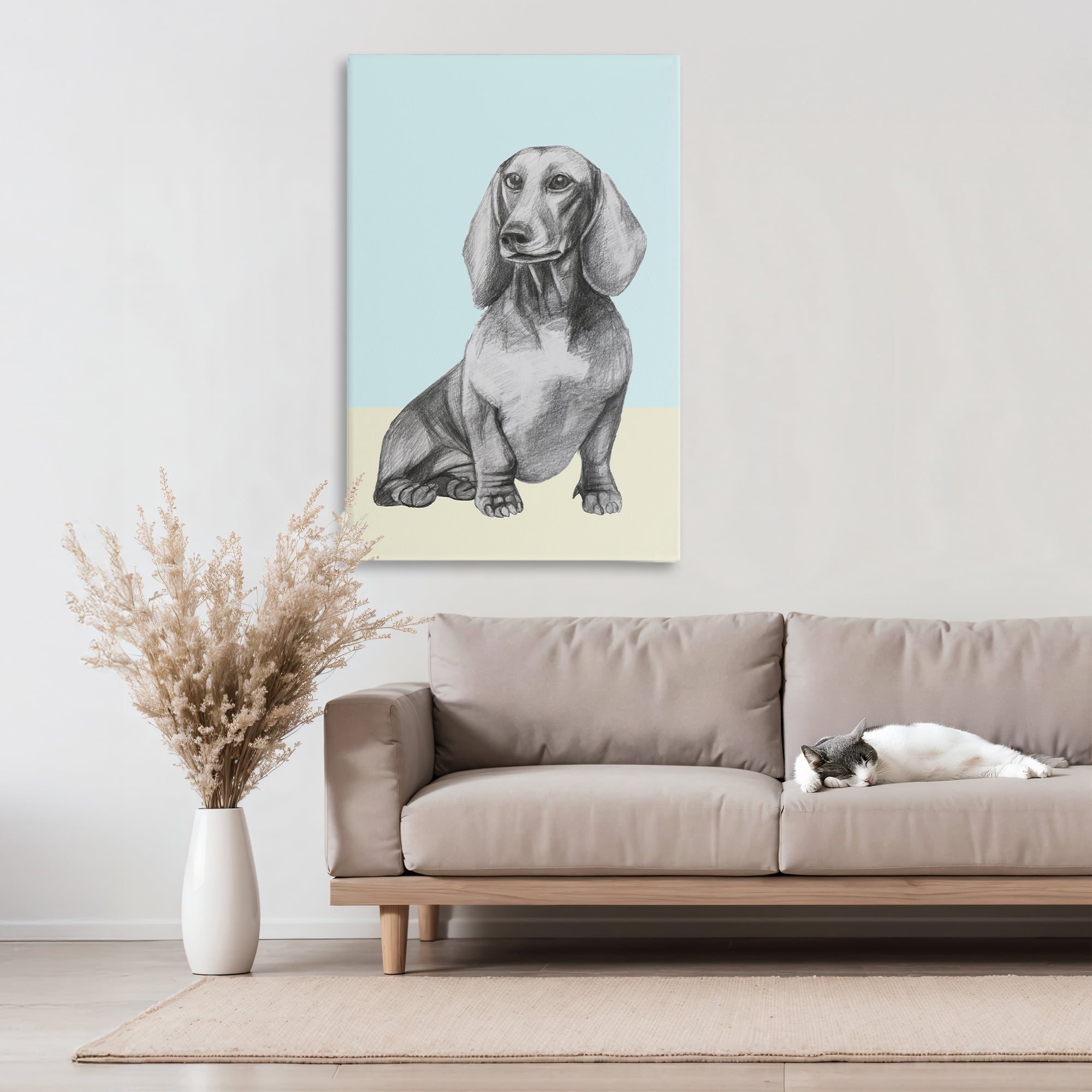 Stupell Industries Sitting Dachshund Sketch Canvas Wall Art, design by Violeta Vollmer