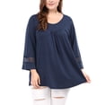 thumbnail image 2 of Blusa Agnes Orinda Kimono con Mangas Raglán Azul 3XL, 2 of 7